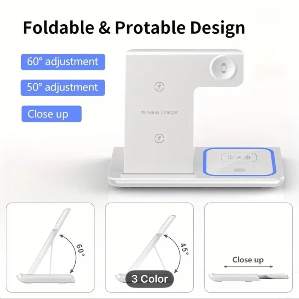 3-in-1 Wireless Charging Stand - White